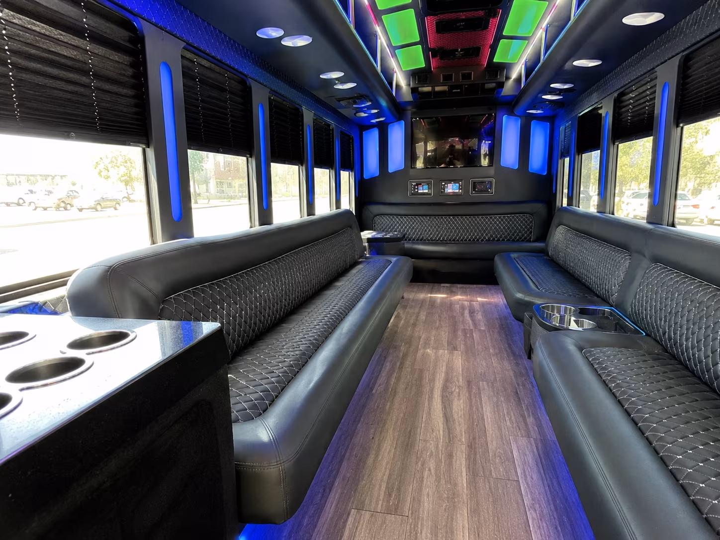 louisville 15 passenger party bus inside