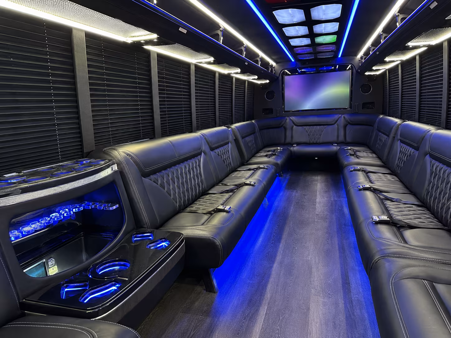 louisville 20 passenger party bus inside