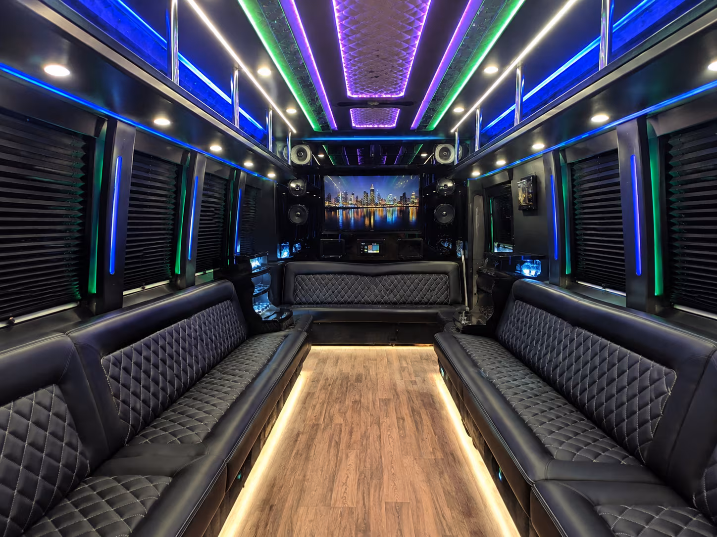louisville 25 passenger party bus interior