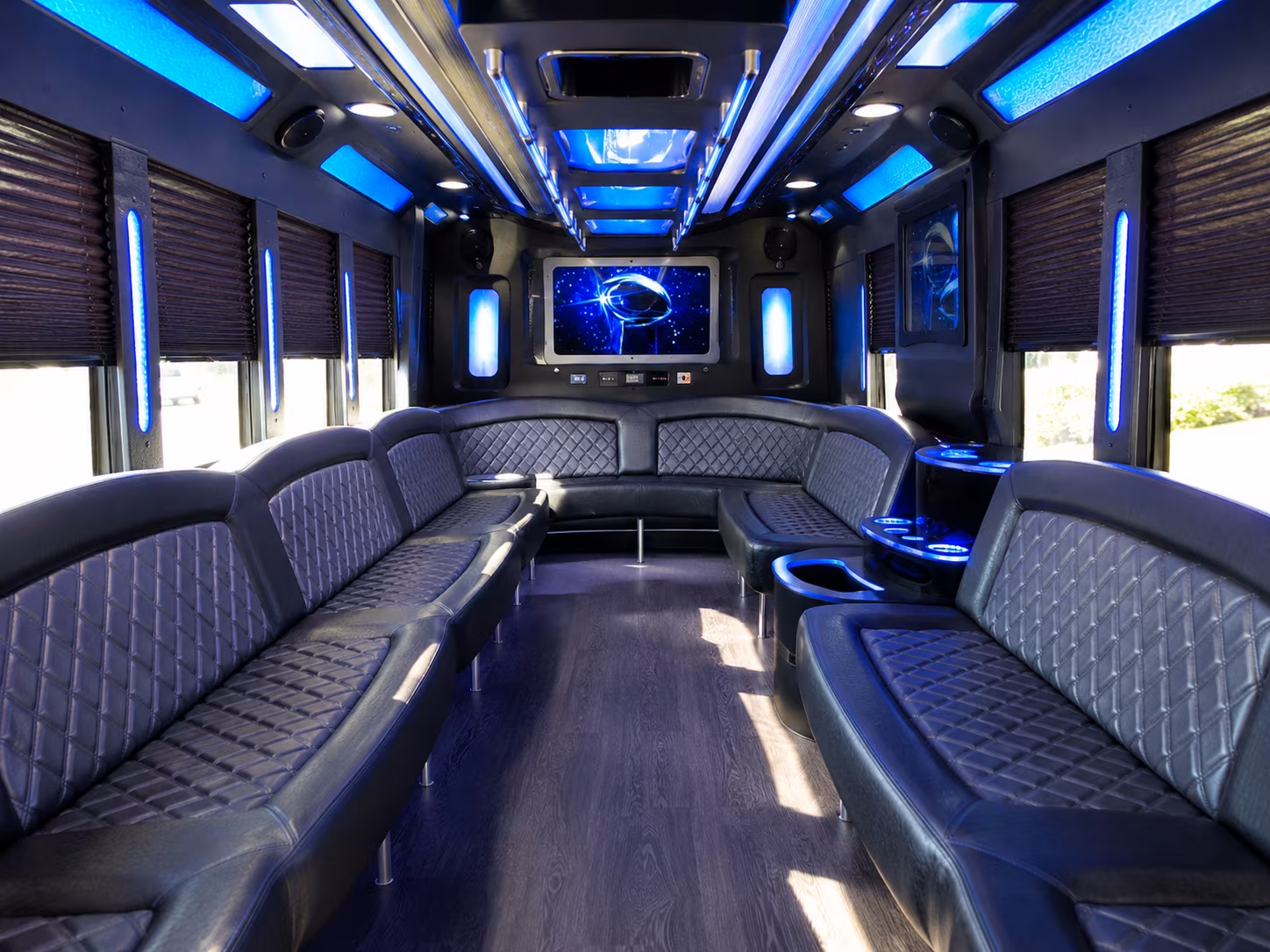 louisville 28 passenger party bus inside