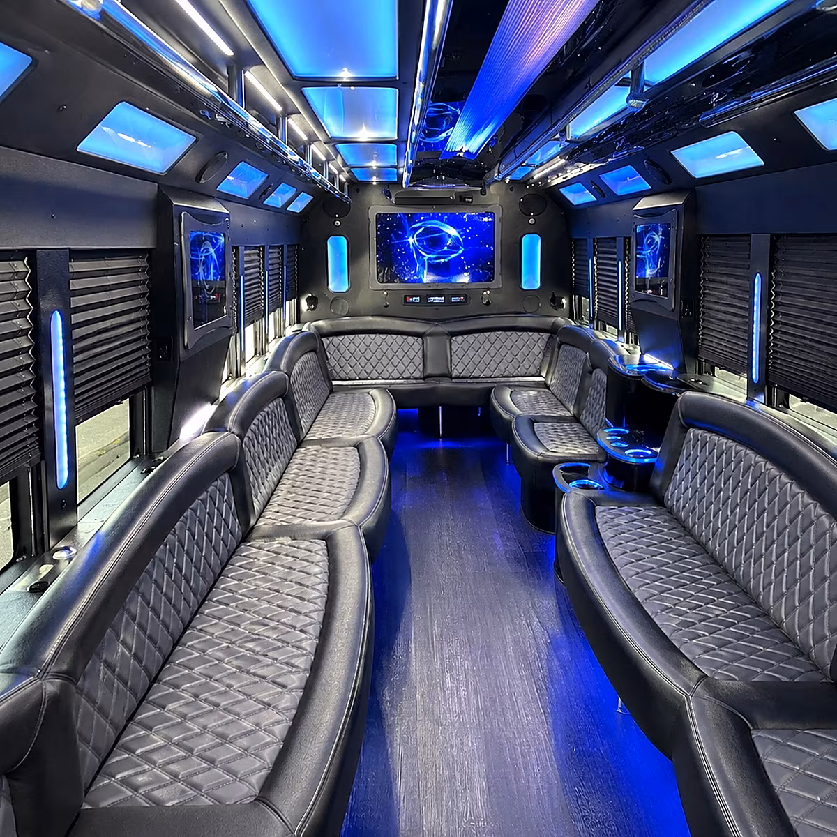 louisville 50 passenger party bus interior